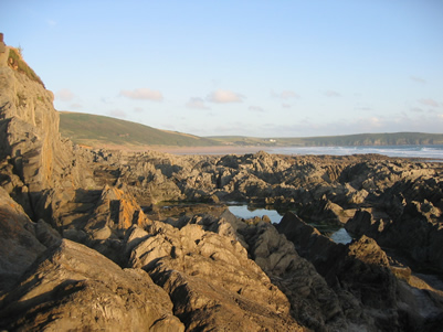 Spectacular rock formations at Woolacombe